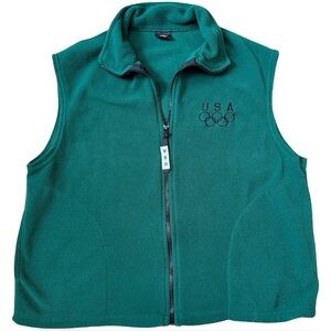 Vintage USA Olympics Fleece Vest 🇺🇸 Olympic Rings | Made in USA | L